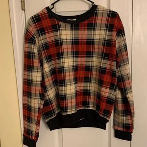 Plaid sweatshirt sweater